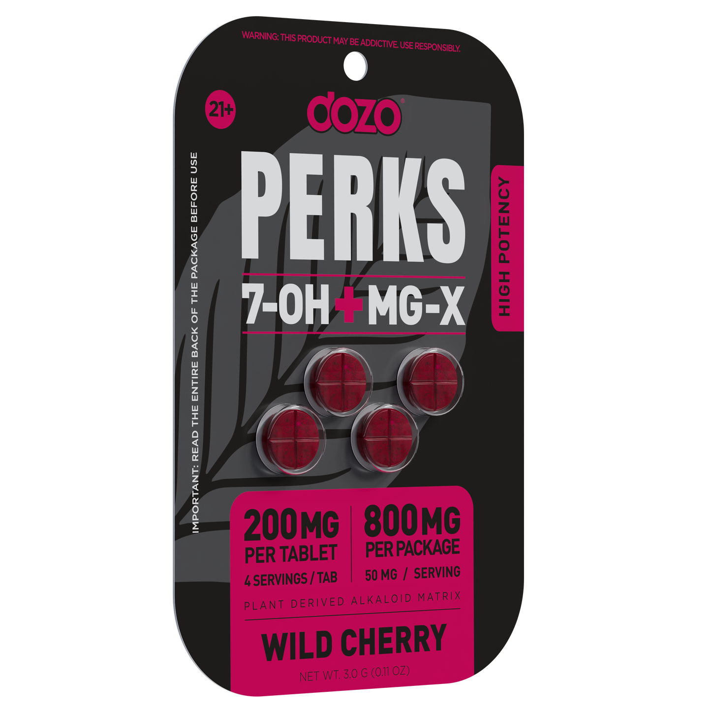 Dozo 7-Hydroxy + MG-X Perks Tablet 4ct 200mg (SINGLE)