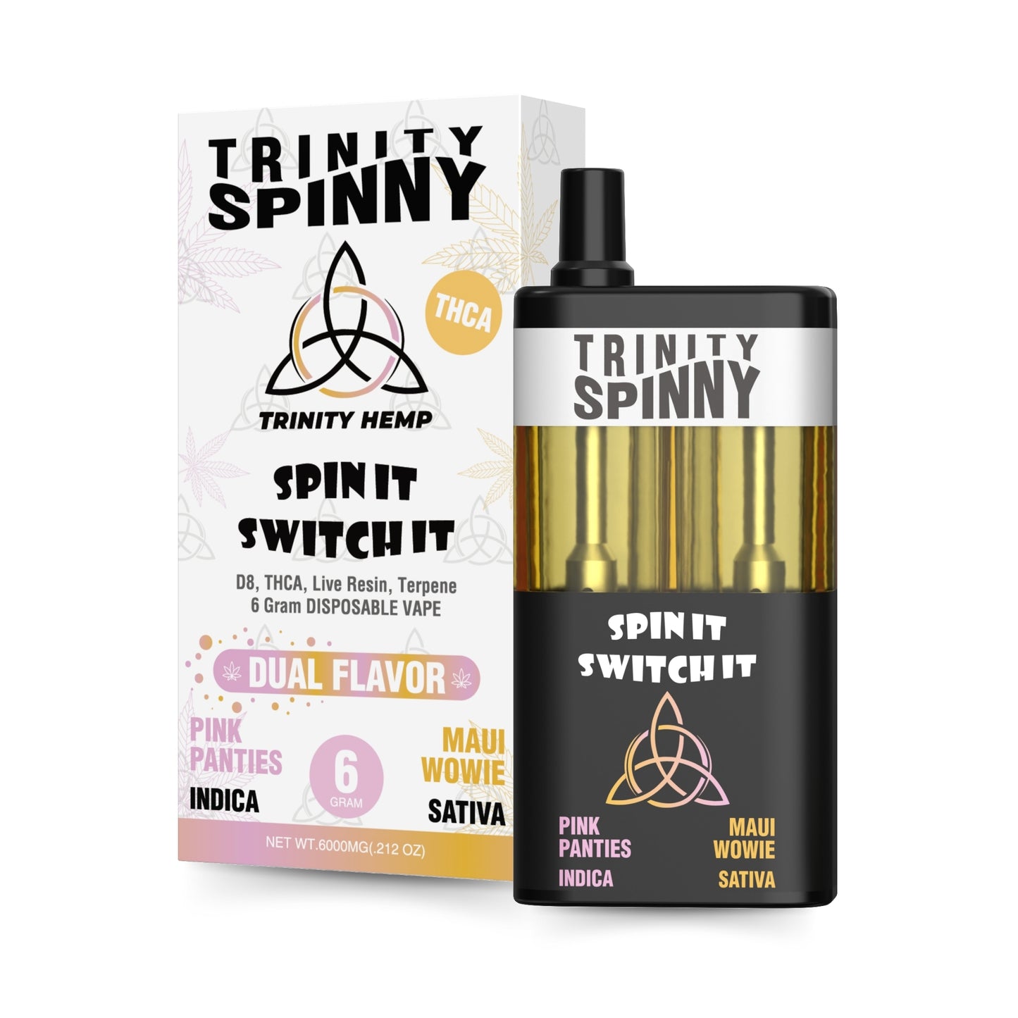 Trinity Hemp Spinny THC-A Dual Flavor Disposable 6g (5/Pack) [DROPSHIP]