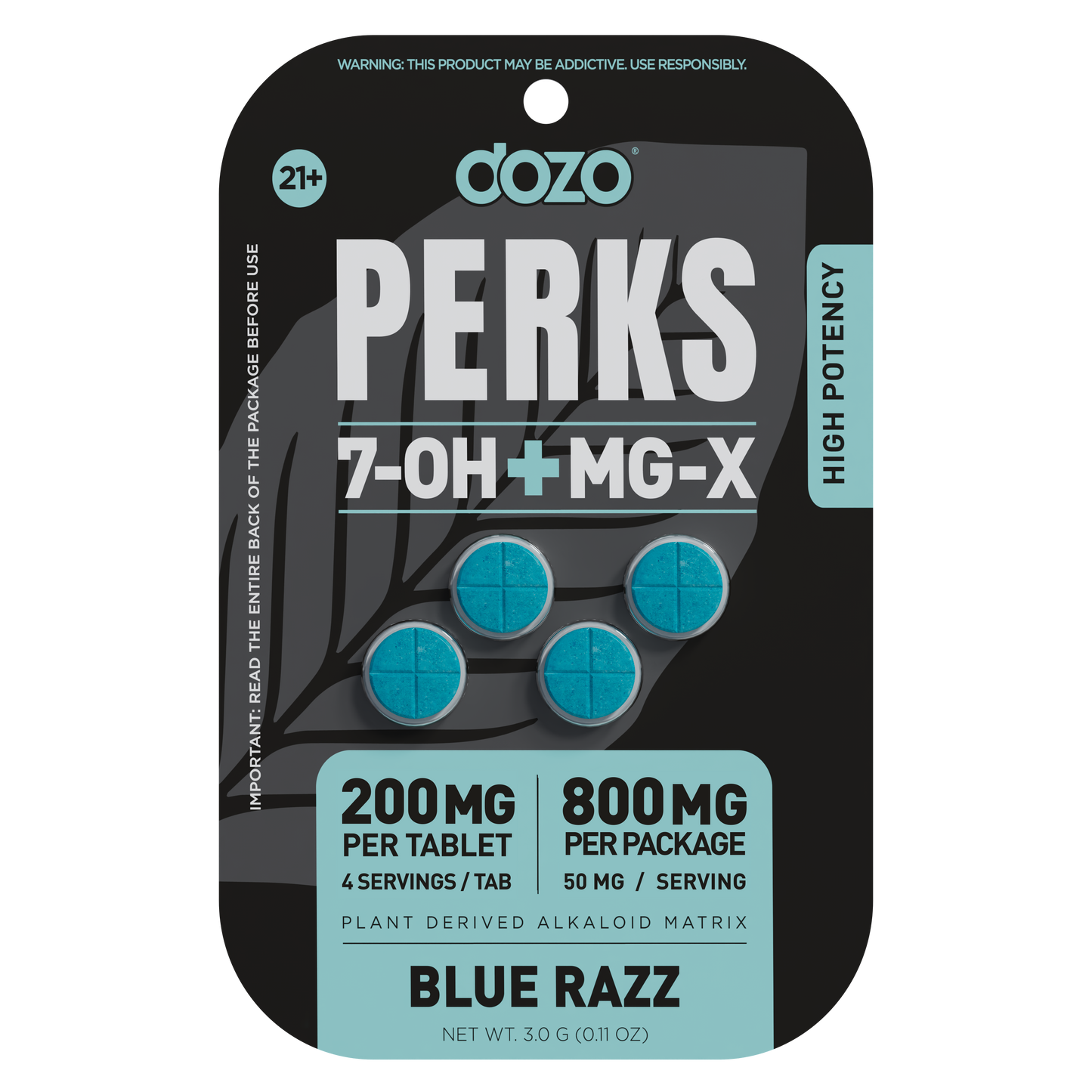 Dozo 7-Hydroxy + MG-X Perks Tablet 4ct 200mg (SINGLE)