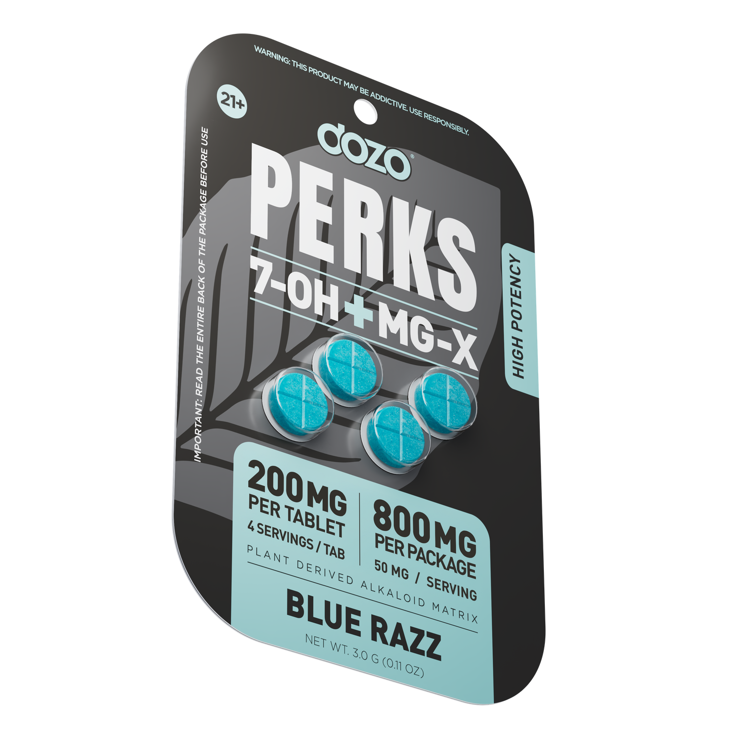 Dozo 7-Hydroxy + MG-X Perks Tablet 4ct 200mg (SINGLE)