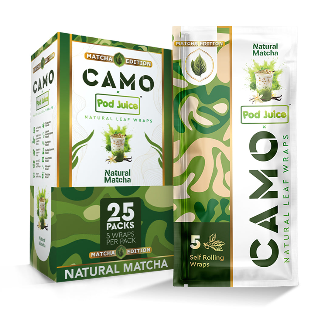 Camo x Pod Juice Natural Leaf Wraps 5ct (25/pack)
