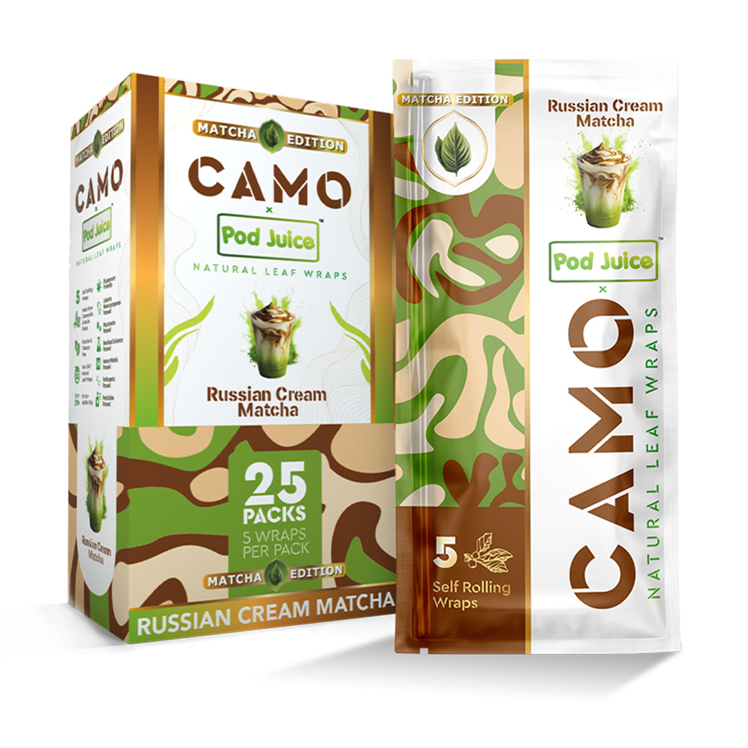 Camo x Pod Juice Natural Leaf Wraps 5ct (25/pack)