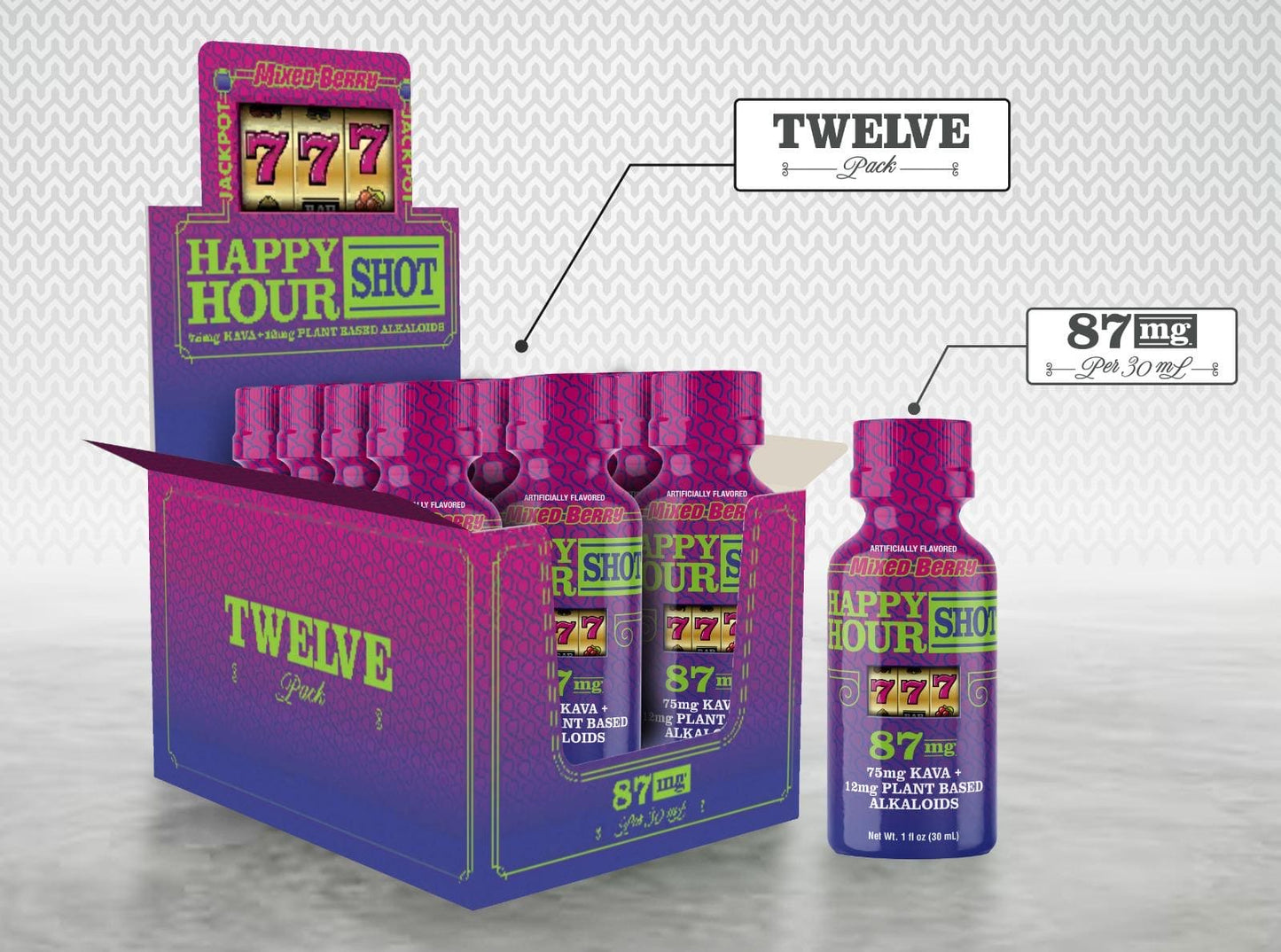 777 7Hydroxy Happy Hour Shot 87mg (12/pack) [DROPSHIP]