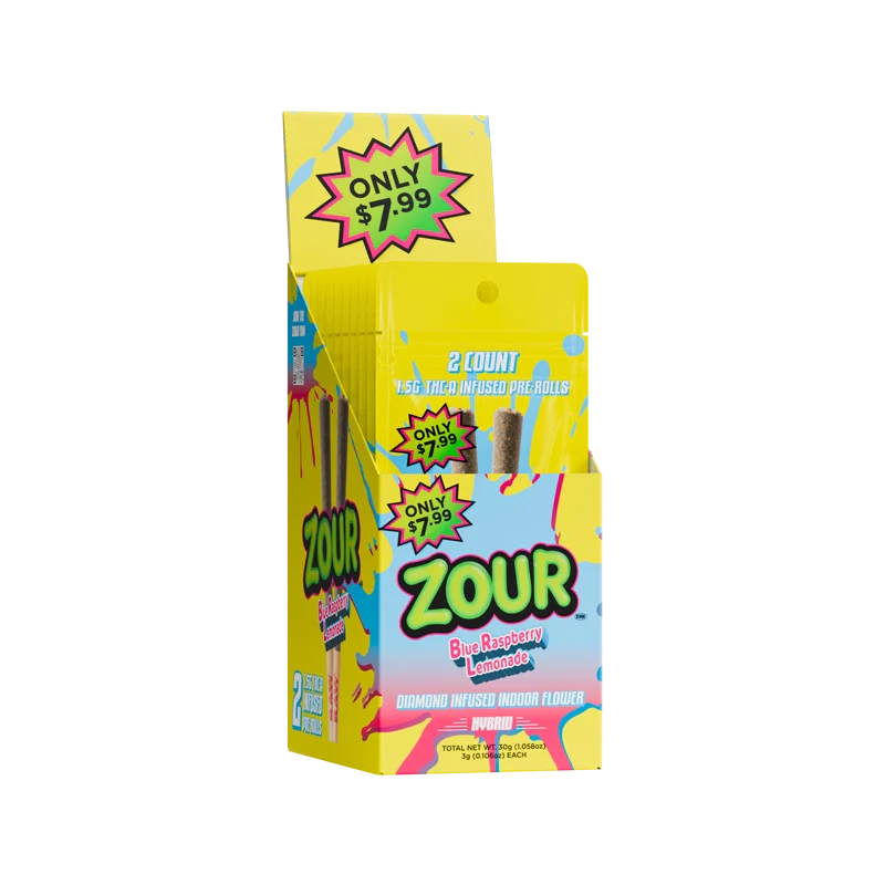 Zour Stash $7.99 THC-A Infused Pre Roll 1.5g 2ct (SINGLE)