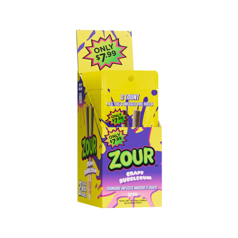 Zour Stash $7.99 THC-A Infused Pre Roll 1.5g 2ct (SINGLE)