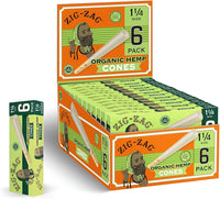 Zig Zag Organic Hemp Cones 1¼ Size 6ct (24/pack)