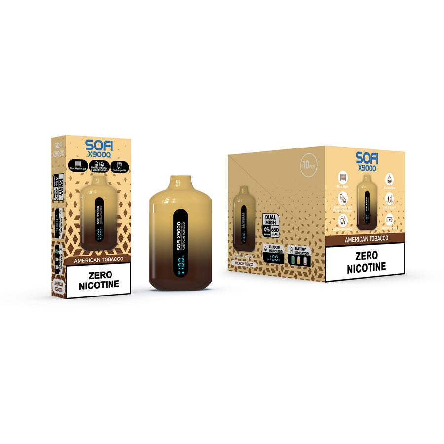 Sofi X9000 Zero Nicotine Disposable 18mL Tobacco (5/pack)