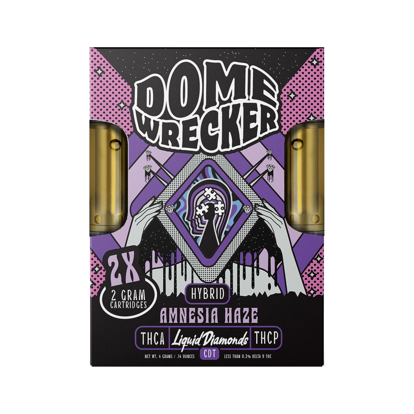 Domewrecker THC-A Liquid Diamonds Cartridge 2g 2ct (5/pack) [DROPSHIP]