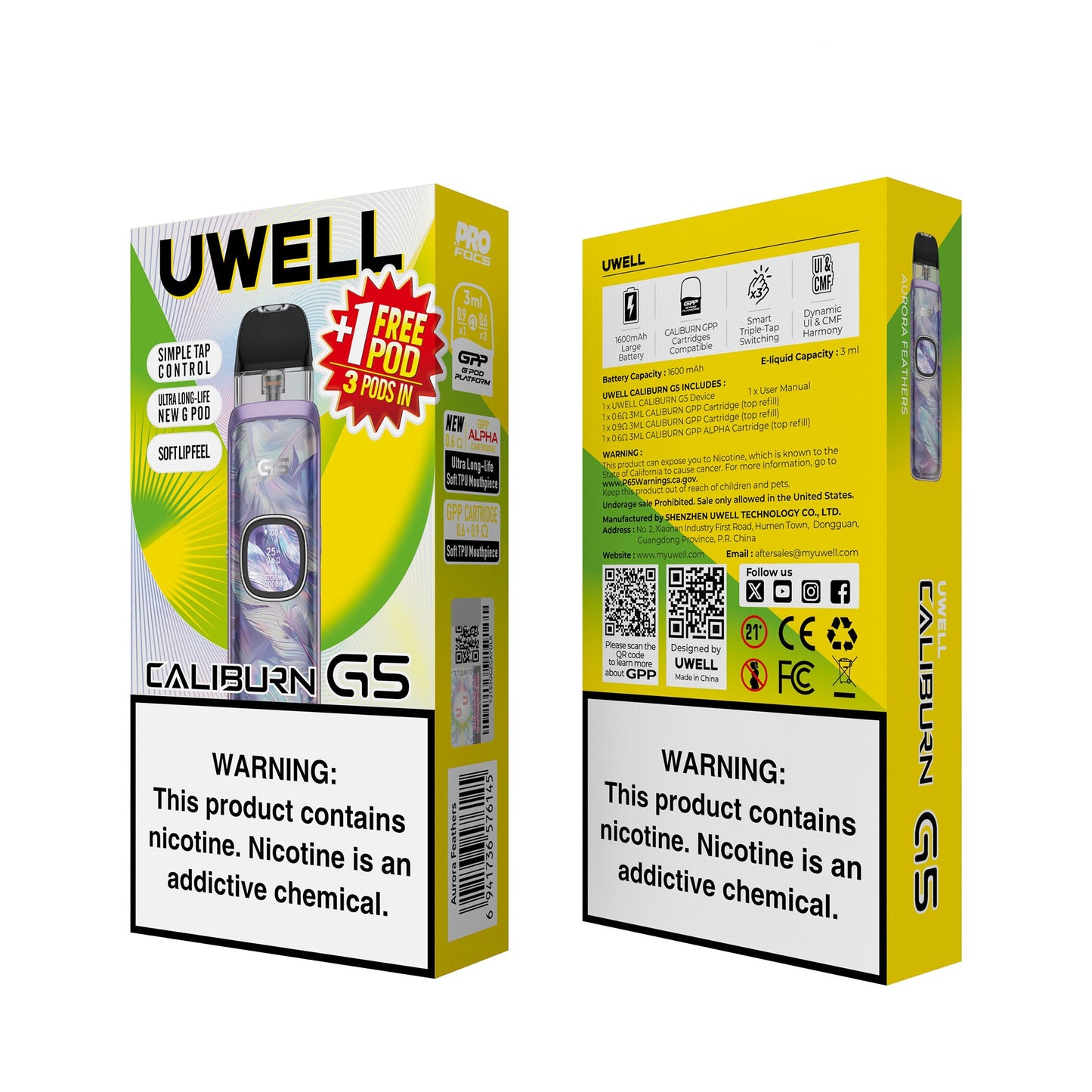 Uwell Caliburn G5 35W Pod System Kit 1600mAh