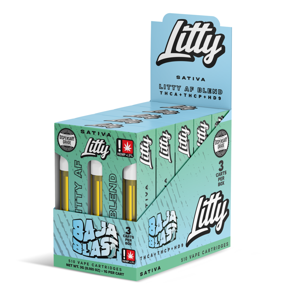 Litty AF Blend THC-A Cartridge 1g 3ct (5/Pack) [DROPSHIP]