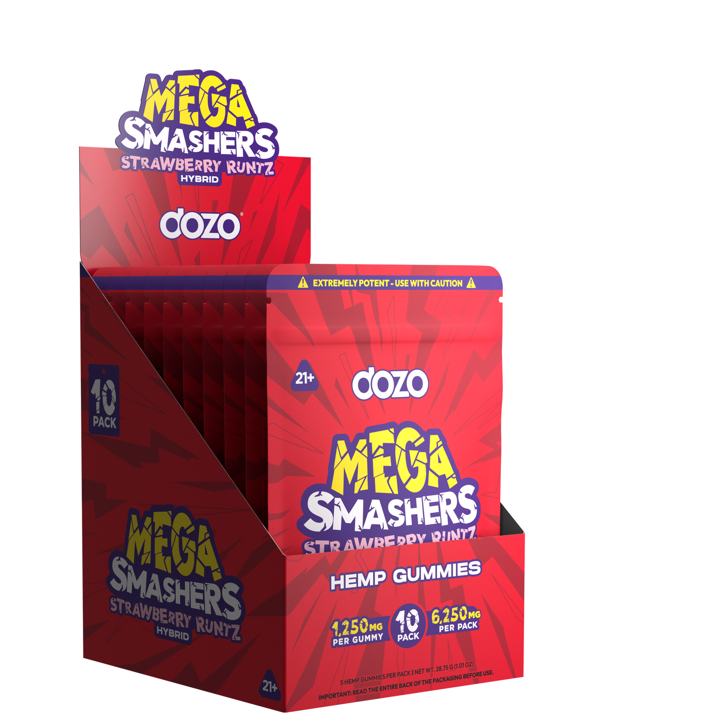 Dozo Mega Smashers Gummies 1250mg 5ct (SINGLE)