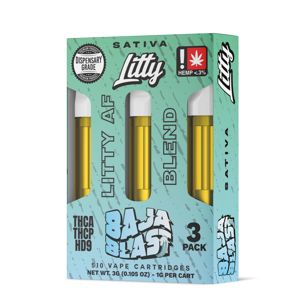 Litty AF Blend THC-A Cartridge 1g 3ct (5/Pack) [DROPSHIP]