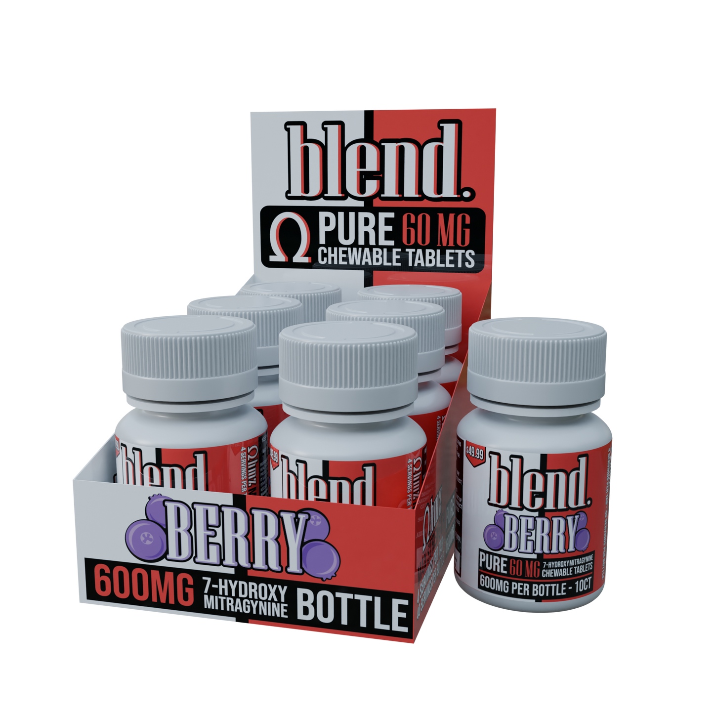 Blend. Pure 7-Hydroxy Chewable Tablets 60mg 10ct (6/pack) [DROPSHIP]