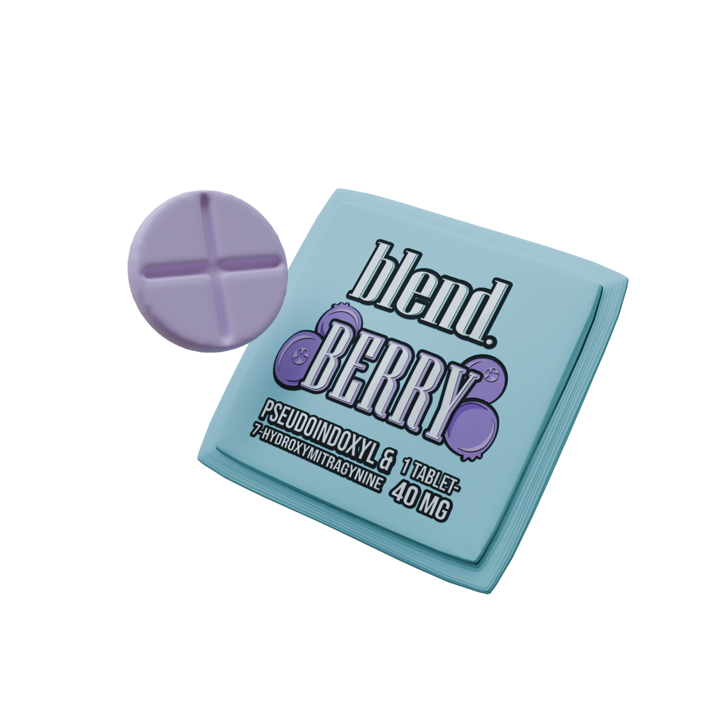 Blend. Pseudoindoxyl & 7-Hydroxymitragynine Chewable Tablets 40mg 1ct (25/pack) [DROPSHIP]