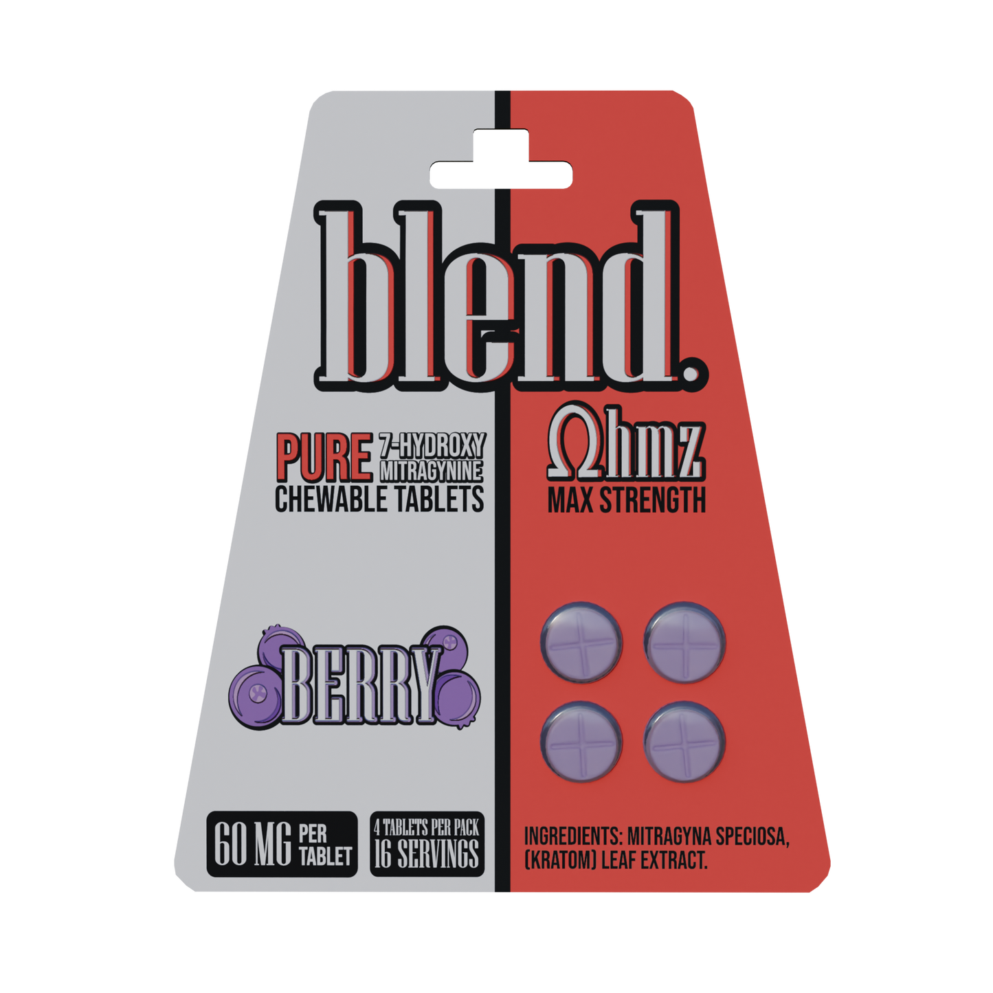 Blend. Pseudoindoxyl & 7-Hydroxymitragynine Chewable Tablets 60mg 4ct (5/pack) [DROPSHIP]