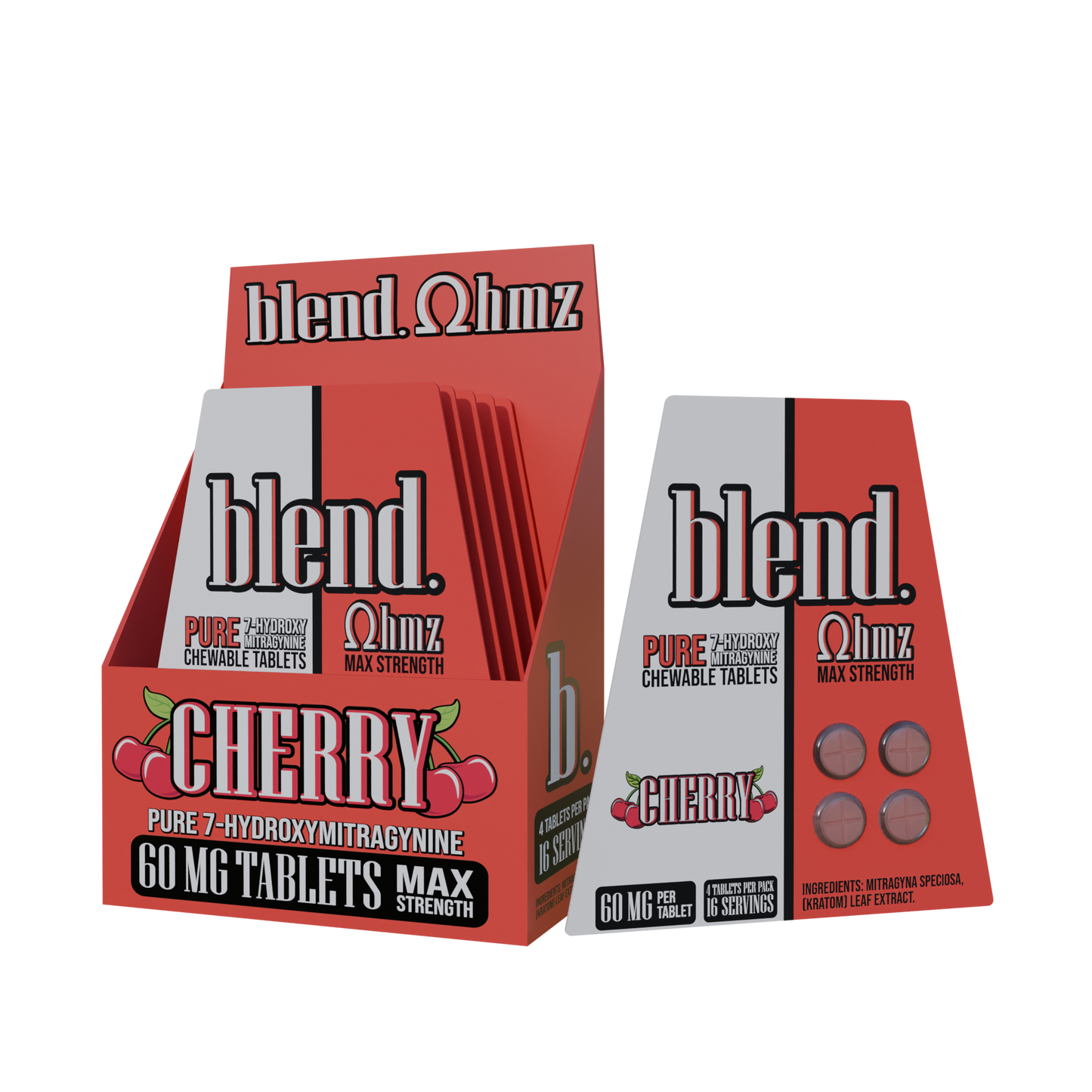 Blend. Pseudoindoxyl & 7-Hydroxymitragynine Chewable Tablets 60mg 4ct (5/pack) [DROPSHIP]