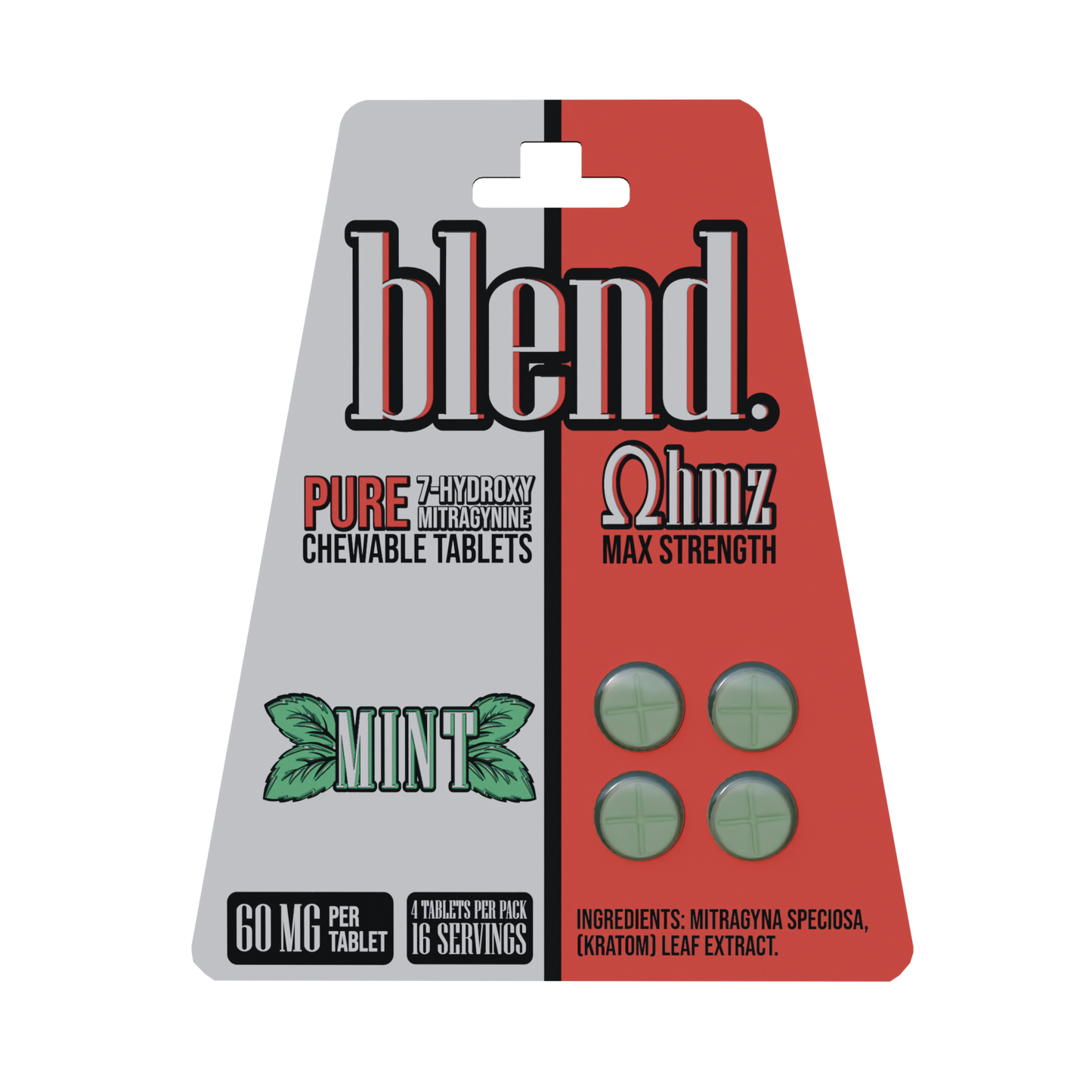 Blend. Pseudoindoxyl & 7-Hydroxymitragynine Chewable Tablets 60mg 4ct (5/pack) [DROPSHIP]