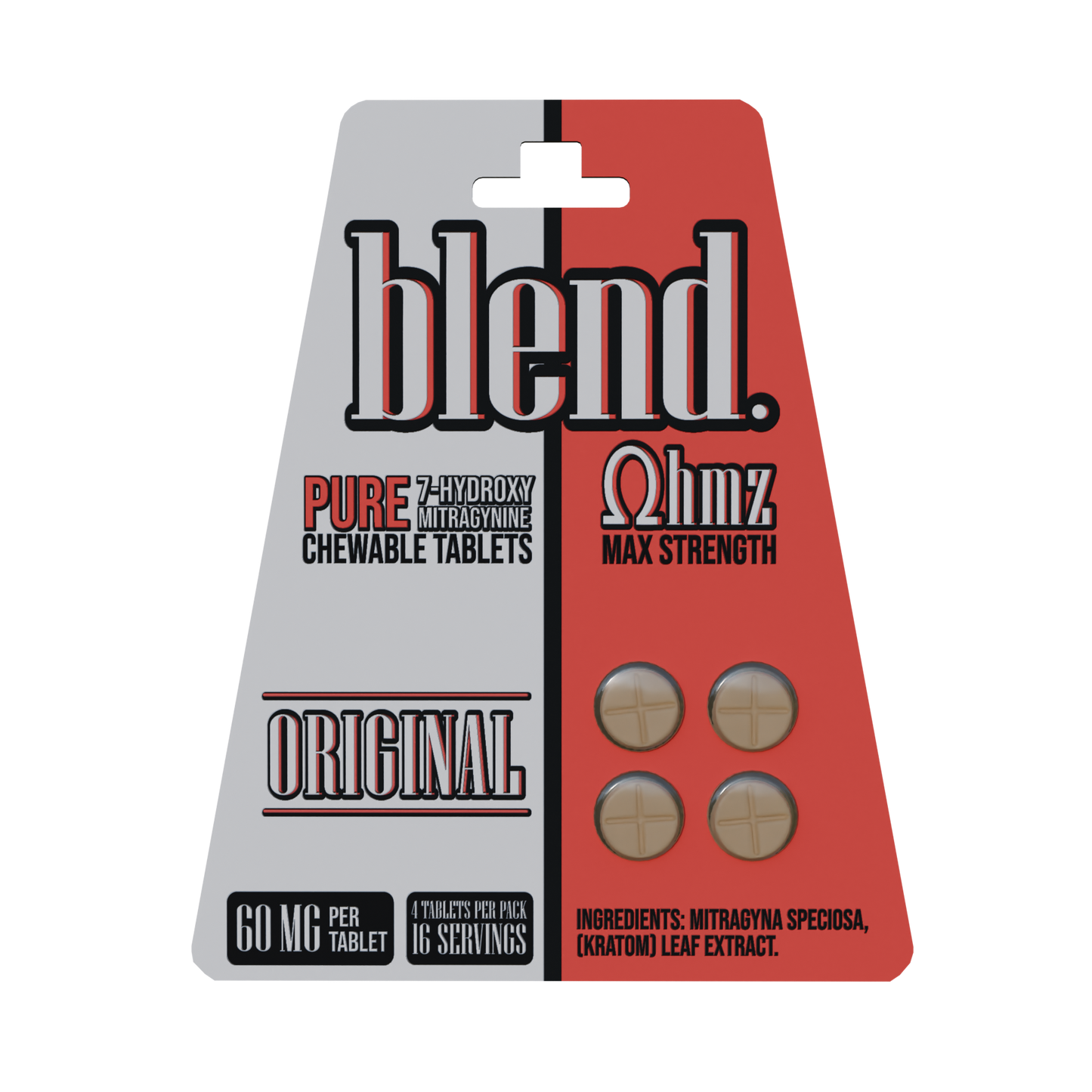 Blend. Pseudoindoxyl & 7-Hydroxymitragynine Chewable Tablets 60mg 4ct (5/pack) [DROPSHIP]