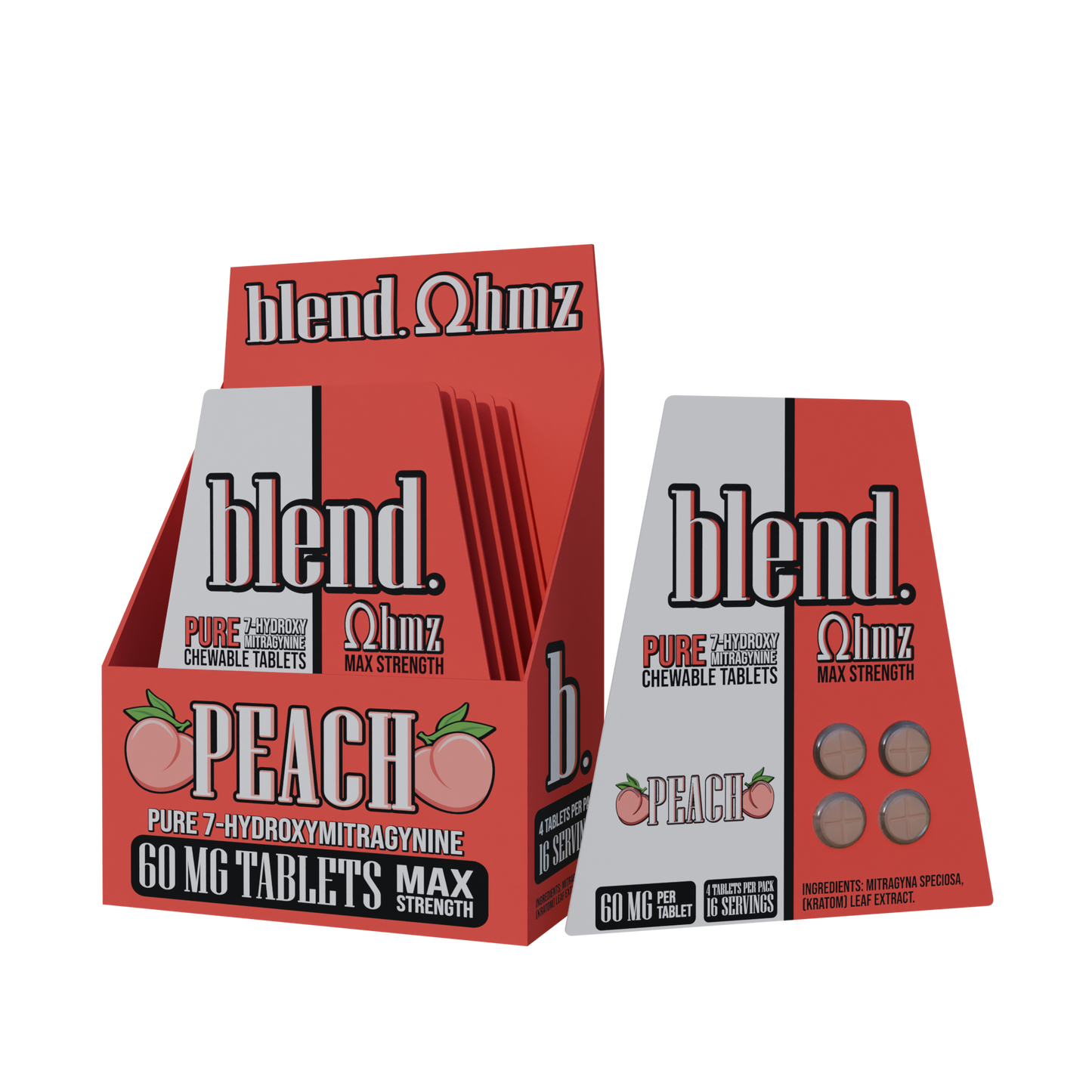 Blend. Pseudoindoxyl & 7-Hydroxymitragynine Chewable Tablets 60mg 4ct (5/pack) [DROPSHIP]