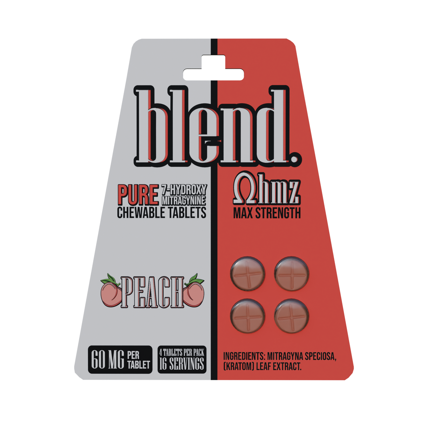 Blend. Pseudoindoxyl & 7-Hydroxymitragynine Chewable Tablets 60mg 4ct (5/pack) [DROPSHIP]