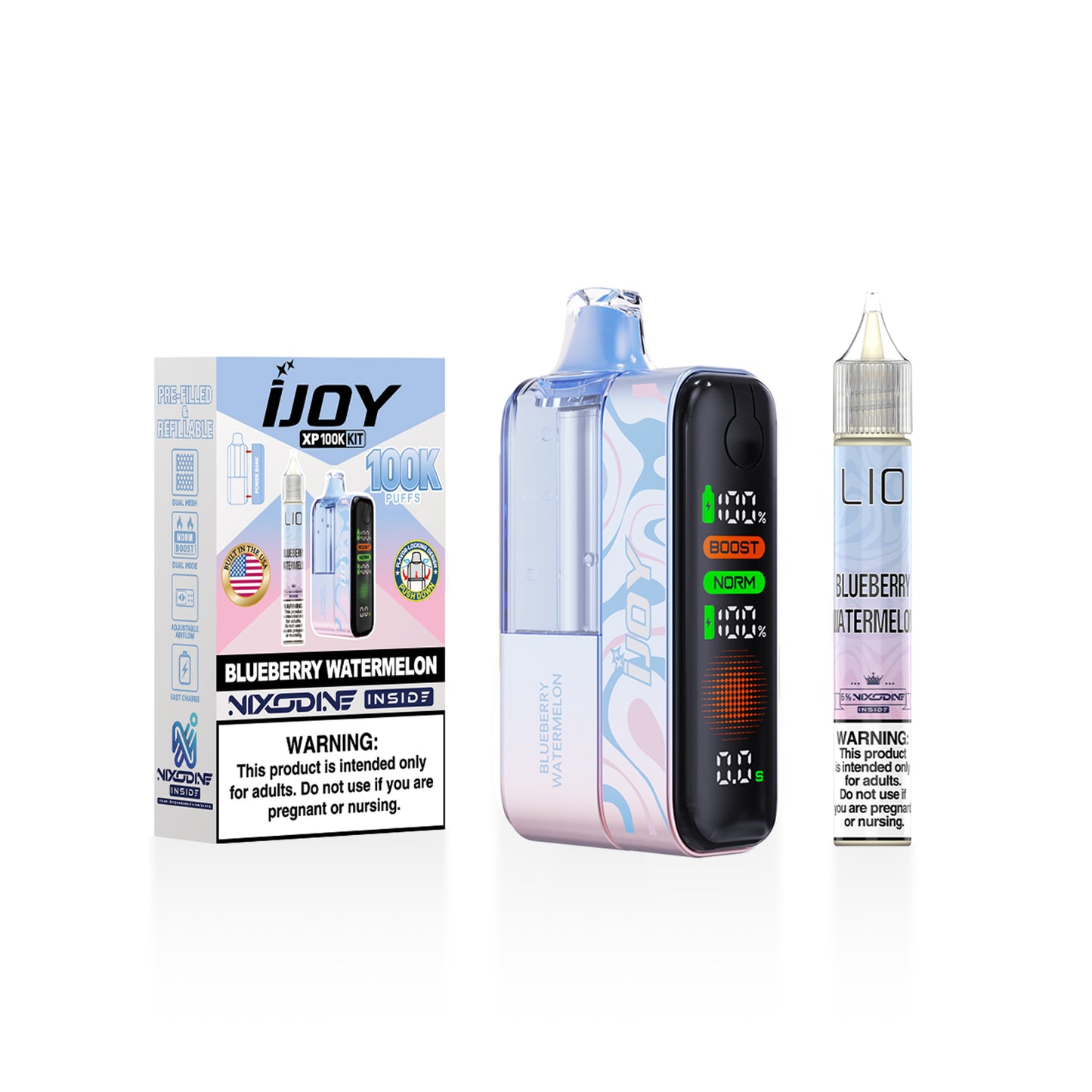 iJoy XP100K Nixodine Disposable Kit 18mL + 15mL Bottle (5/pack) [TX Compliant]