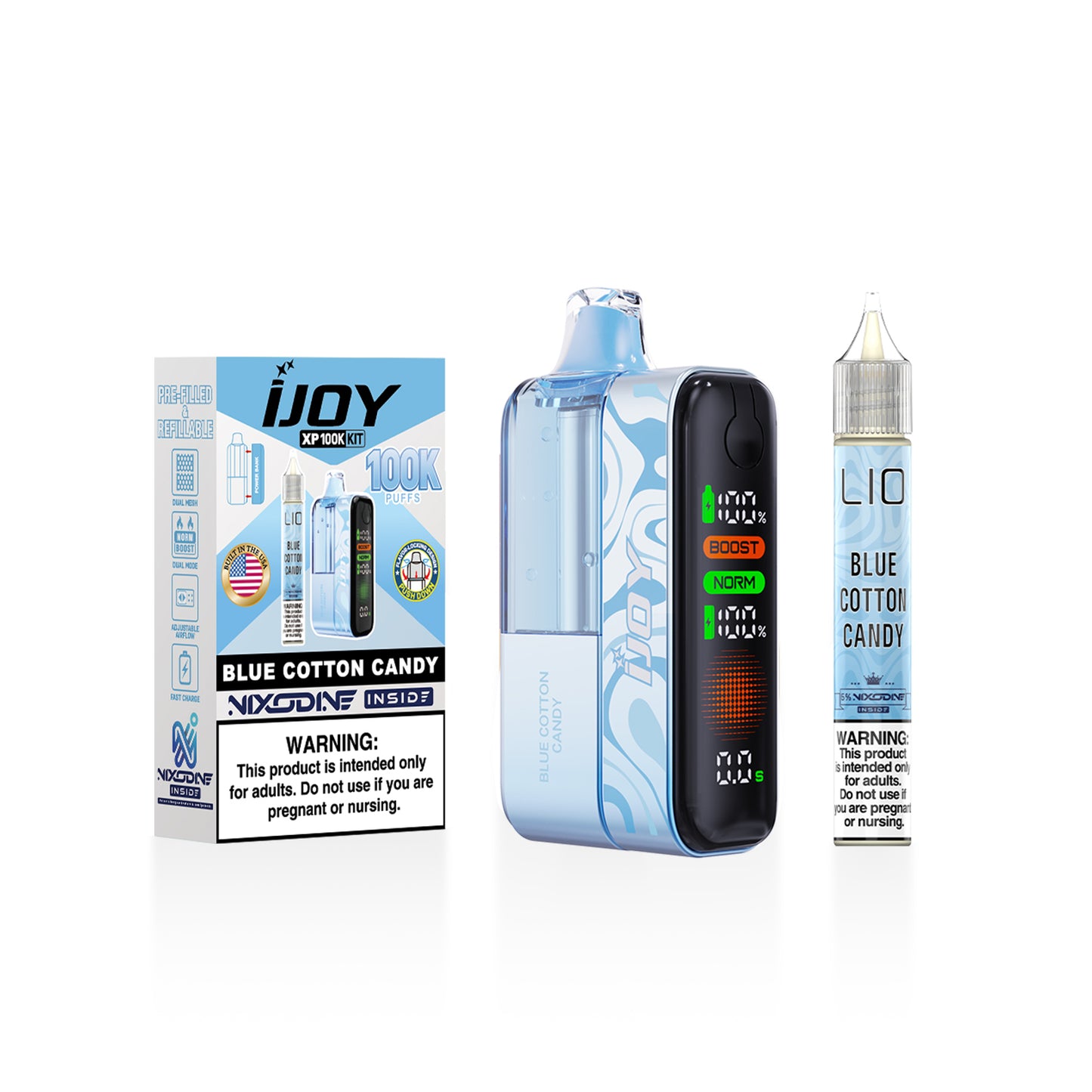 iJoy XP100K Nixodine Disposable Kit 18mL + 15mL Bottle (5/pack) [TX Compliant]