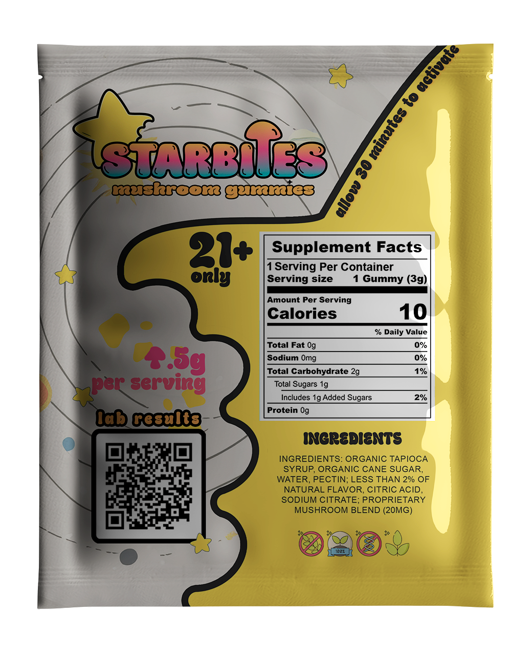 Starbites Mushroom Gummy 1ct (100/Pack) [DROPSHIP]