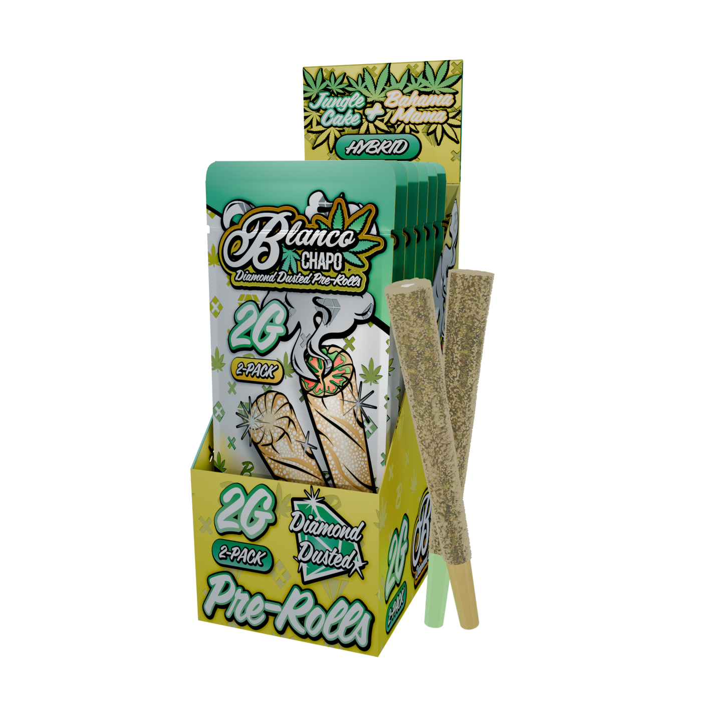 Chapo Blanco Diamond Dusted THC-A Prerolls 2g 2ct (6/pack) [DROPSHIP]