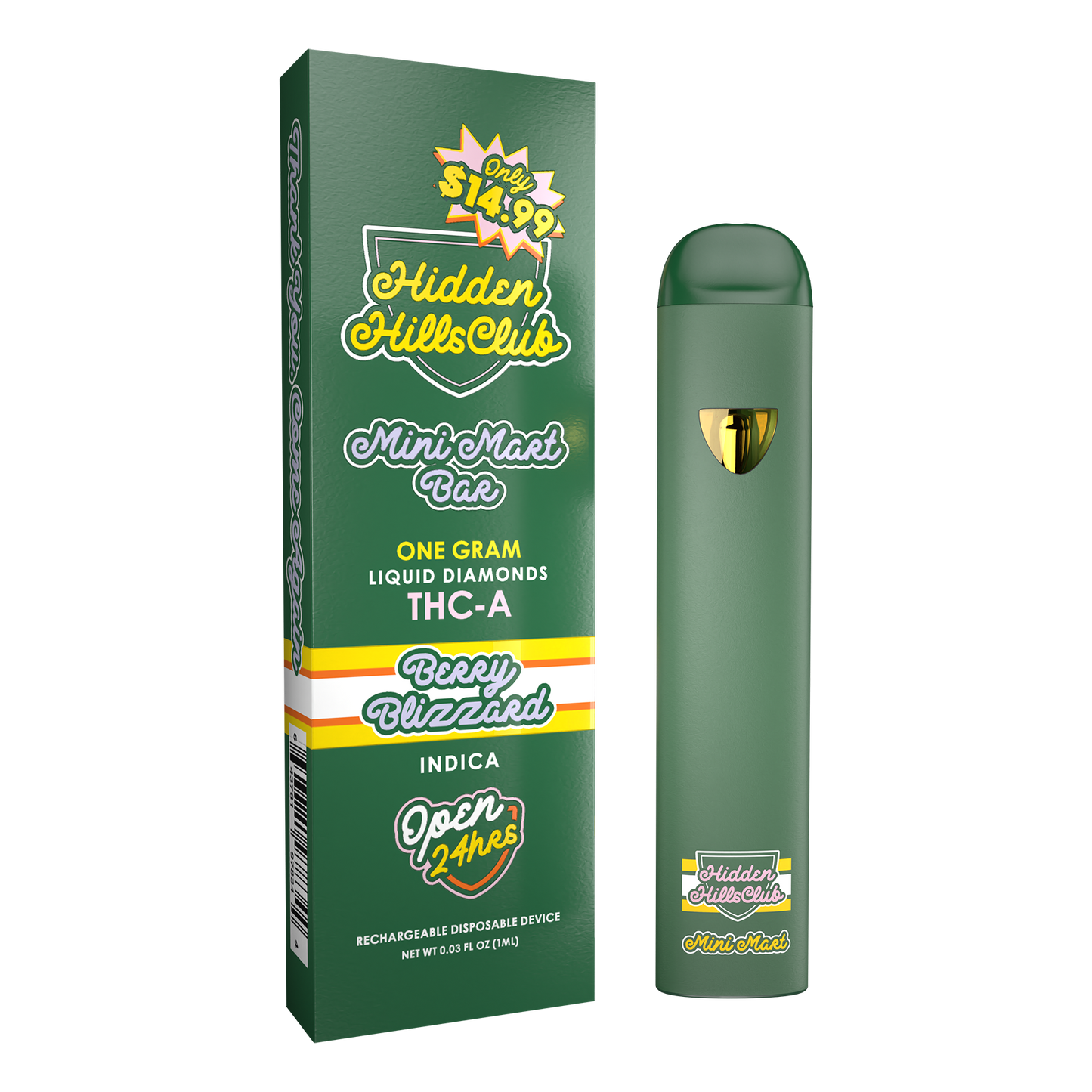 Hidden Hills $14.99 Pre Priced Mini Mart Bar THC-A Disposable 1g (5/pack)