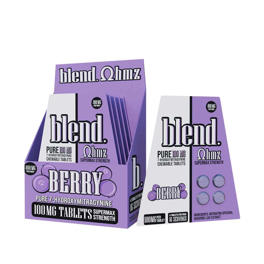 Blend. Pseudoindoxyl & 7-Hydroxymitragynine Chewable Tablets 100mg 4ct (5/pack) [DROPSHIP]