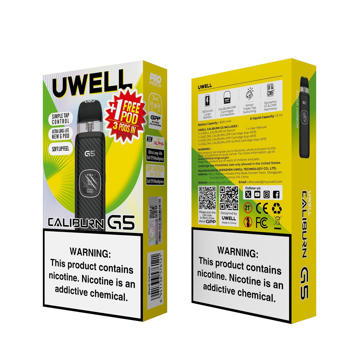 Uwell Caliburn G5 35W Pod System Kit 1600mAh