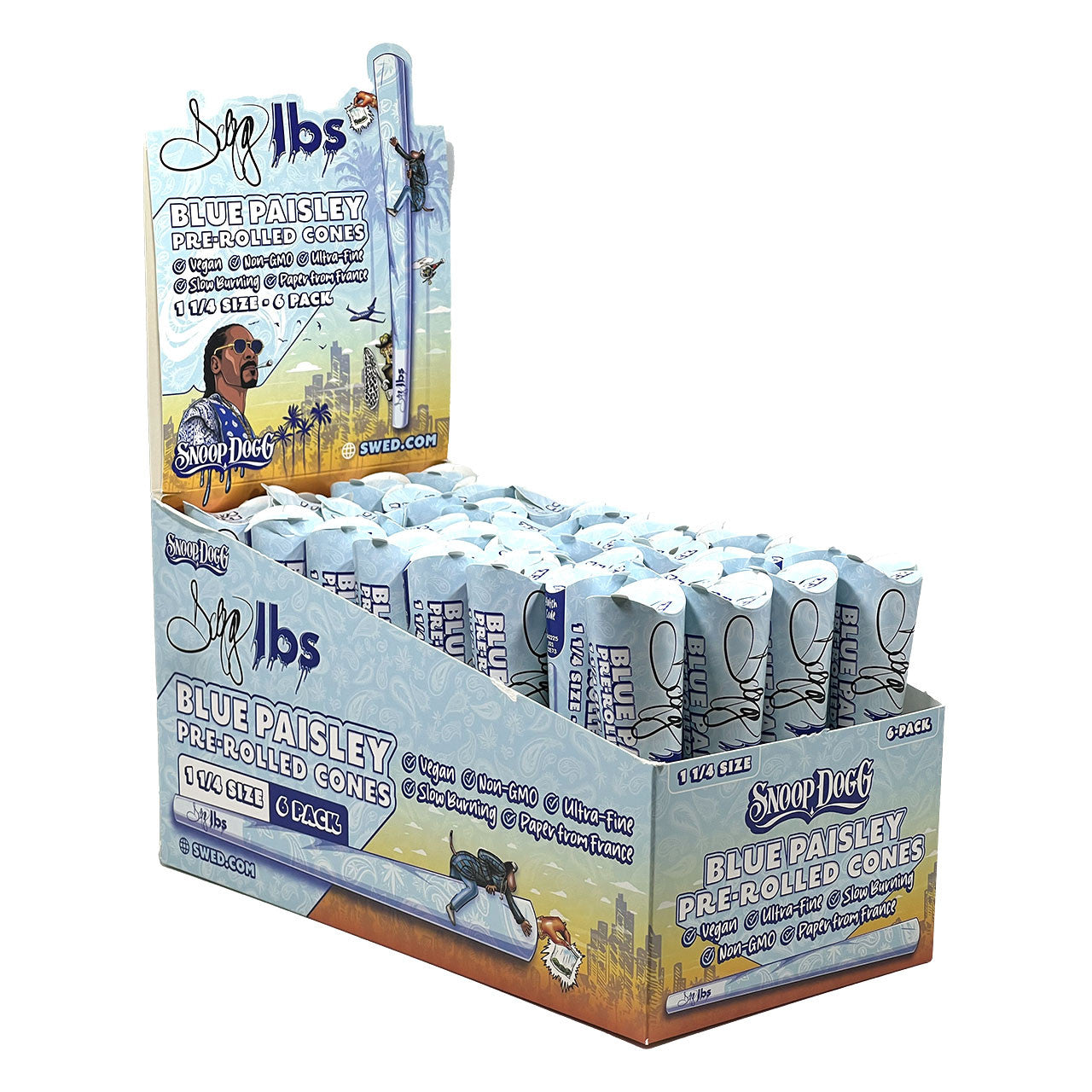 Dogg Lbs Blue Paisley Pre-Rolled Cones 1¼ 6ct (32/pack)