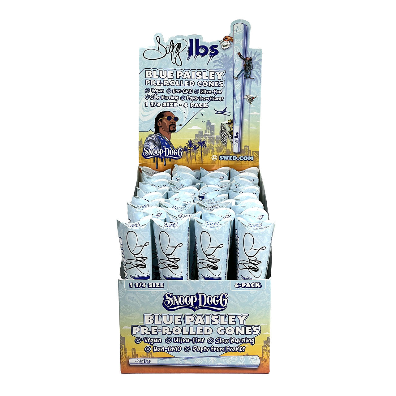 Dogg Lbs Blue Paisley Pre-Rolled Cones 1¼ 6ct (32/pack)