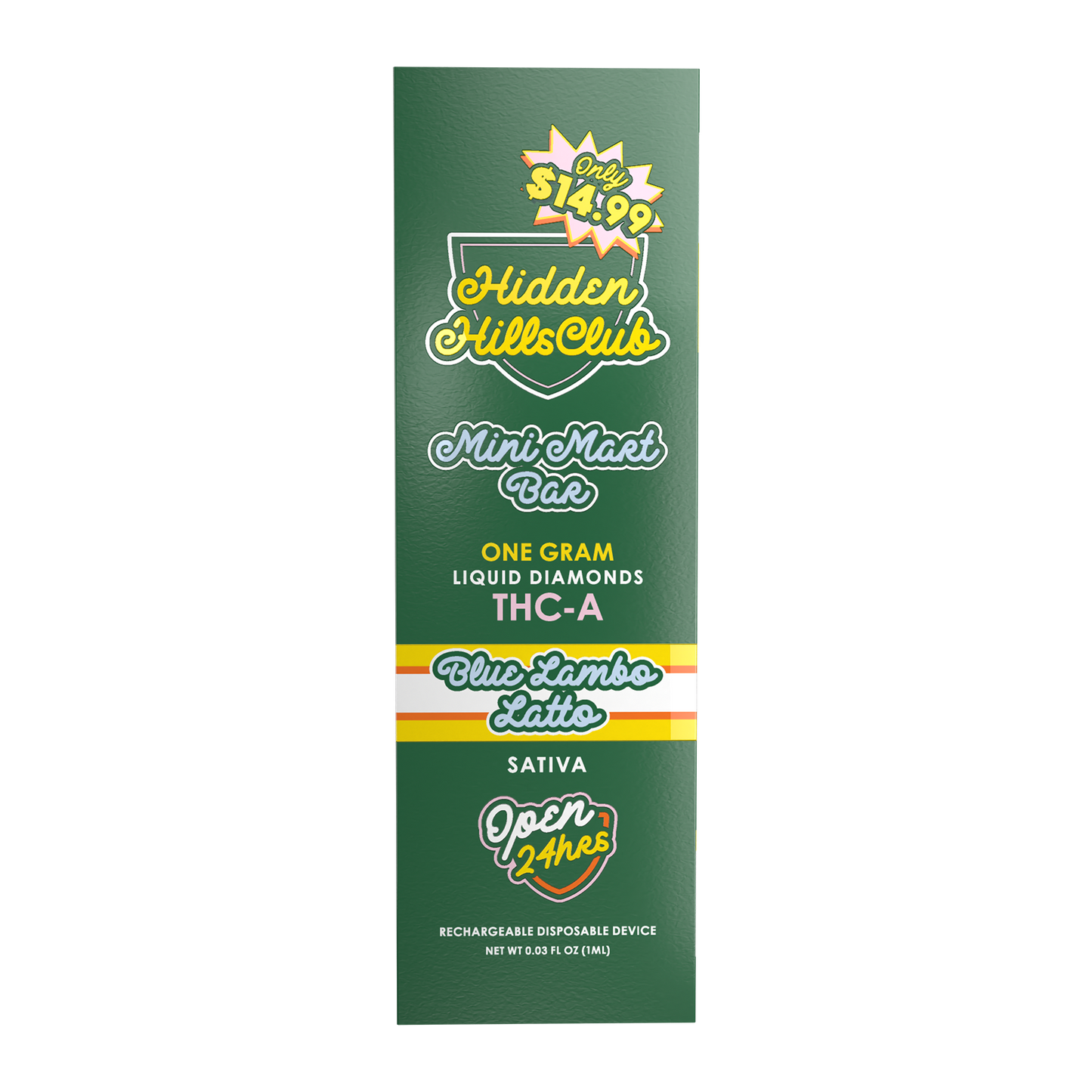 Hidden Hills $14.99 Pre Priced Mini Mart Bar THC-A Disposable 1g (5/pack)