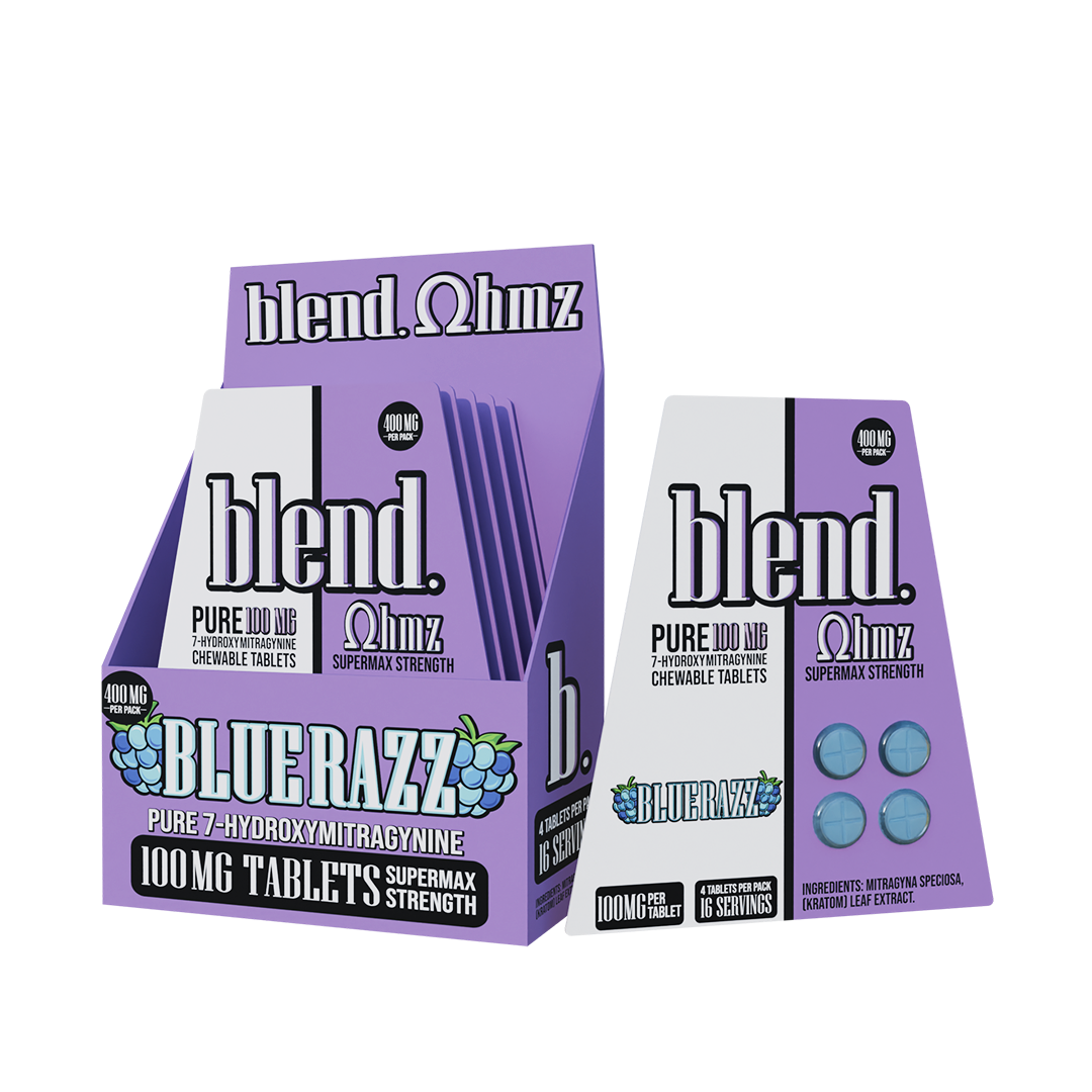 Blend. Pseudoindoxyl & 7-Hydroxymitragynine Chewable Tablets 100mg 4ct (5/pack) [DROPSHIP]
