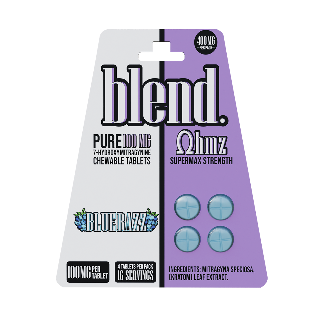 Blend. Pseudoindoxyl & 7-Hydroxymitragynine Chewable Tablets 100mg 4ct (5/pack) [DROPSHIP]