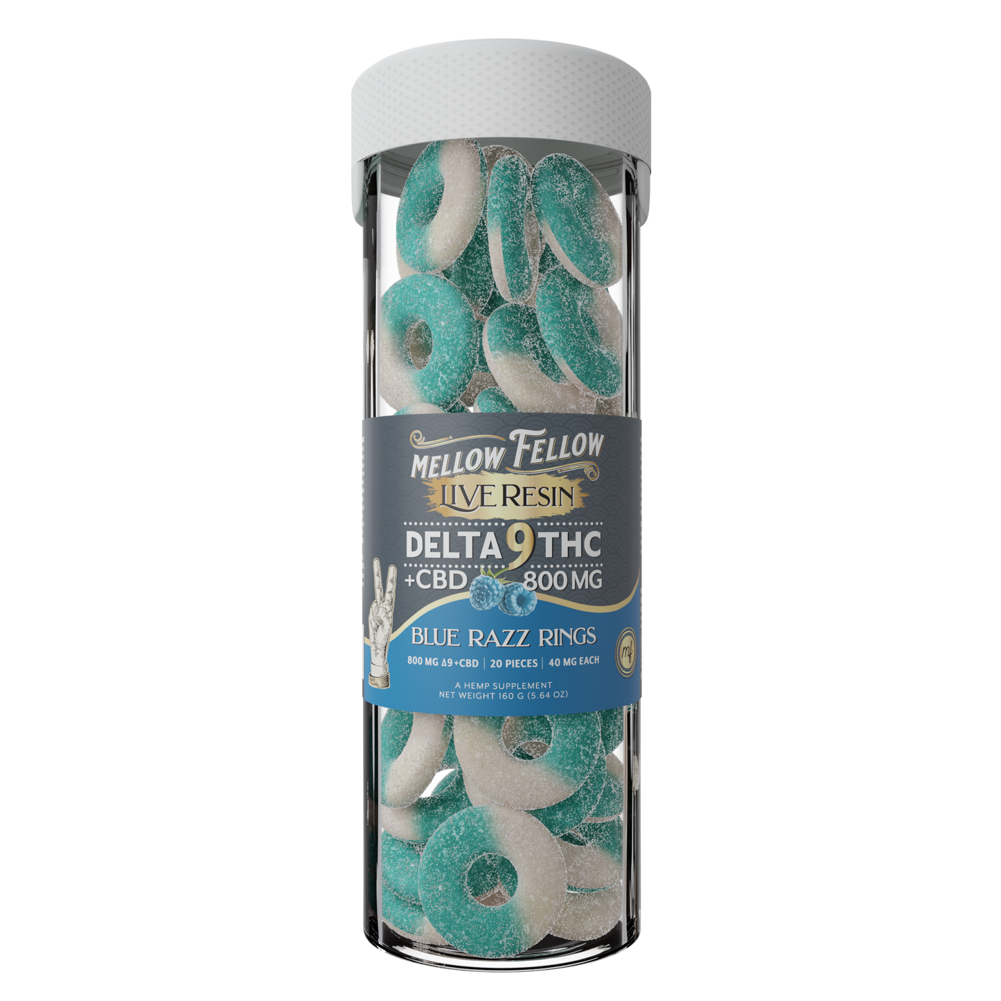 Mellow Fellow D9 Live Resin Edible Rings Jar 800mg (6/pack) [DROPSHIP]