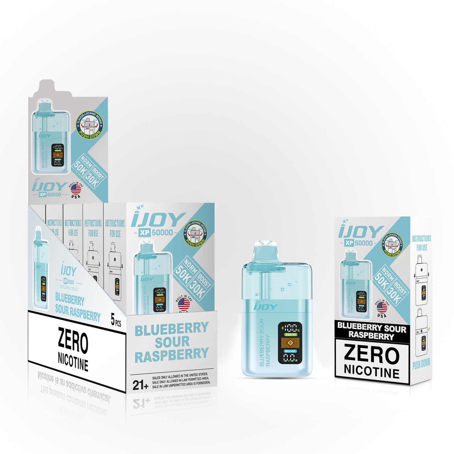 iJoy XP50K Zero Nicotine Disposable 20mL (5/pack) [TX Compliant]