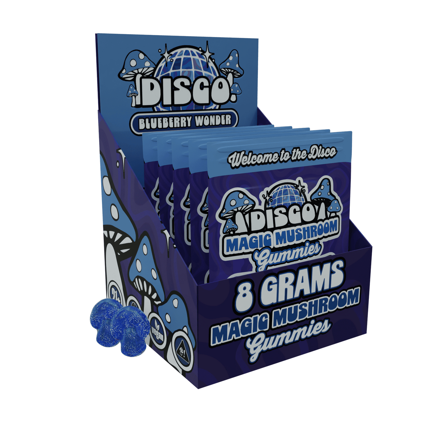 Disco By Chapo Extrax Magic Mushroom Gummies 8g 8ct (6/Pack) [DROPSHIP]