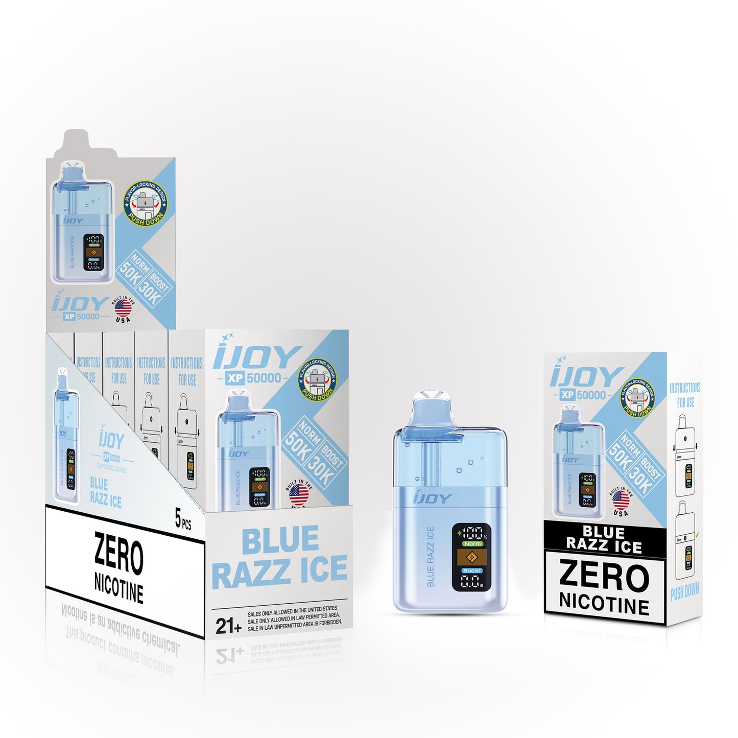 iJoy XP50K Zero Nicotine Disposable 20mL (5/pack) [TX Compliant]