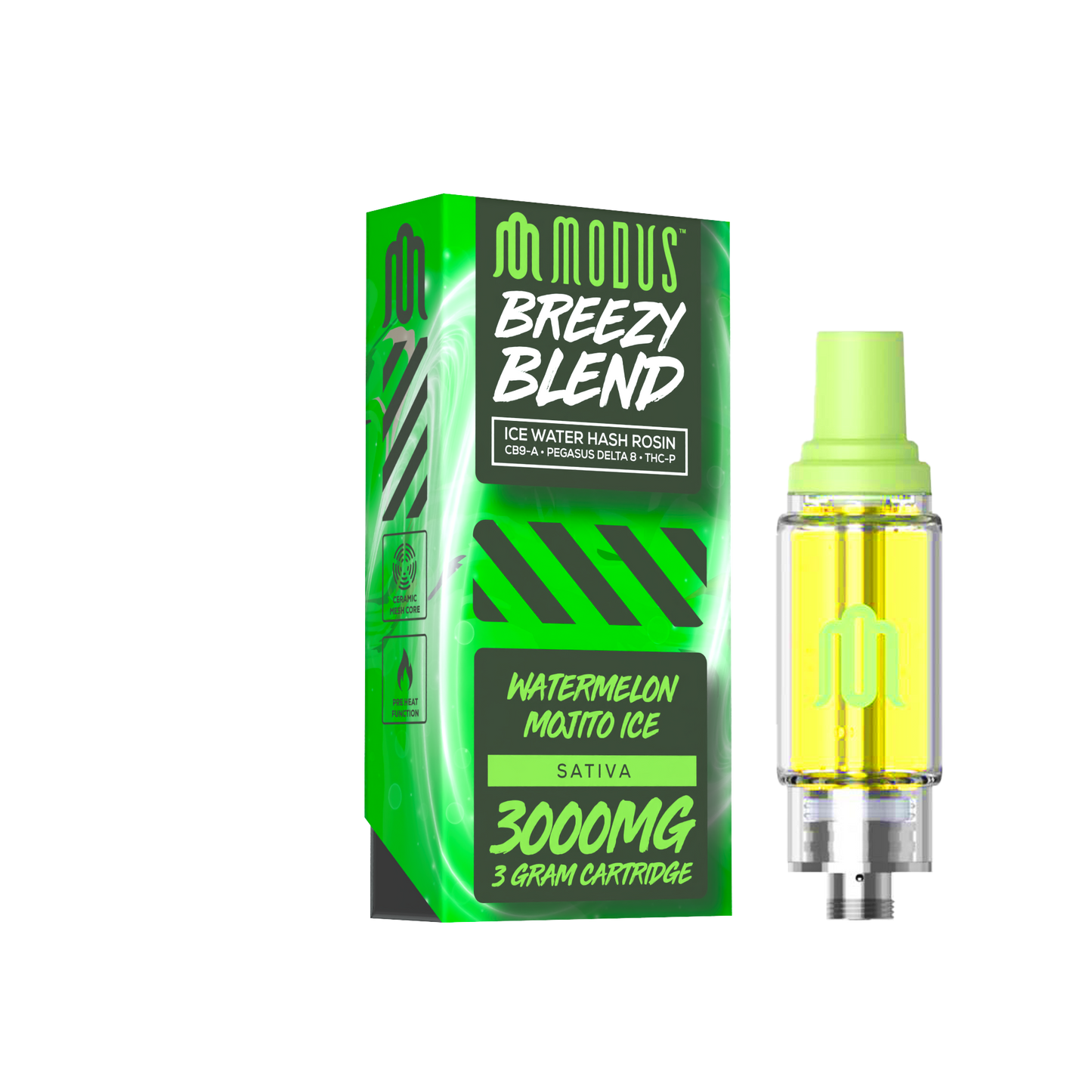 Modus Breezy Blend Ice Water Hash Rosin Cartridges 3g (SINGLE) [DROPSHIP]