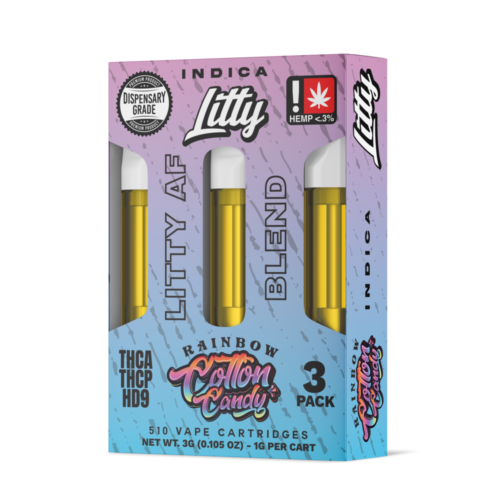 Litty AF Blend THC-A Cartridge 1g 3ct (5/Pack) [DROPSHIP]