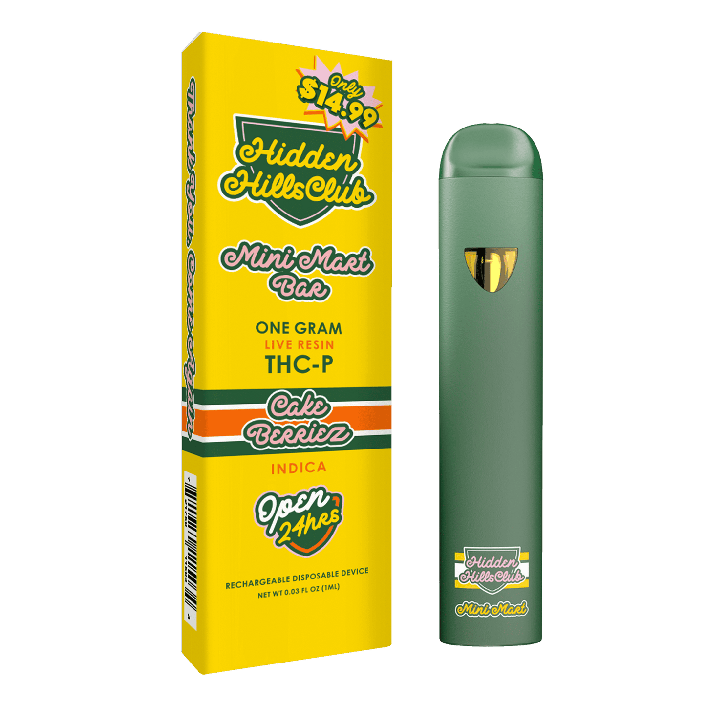 Hidden Hills $14.99 Pre Priced Mini Mart Bar THC-P Disposable 1g (5/pack)