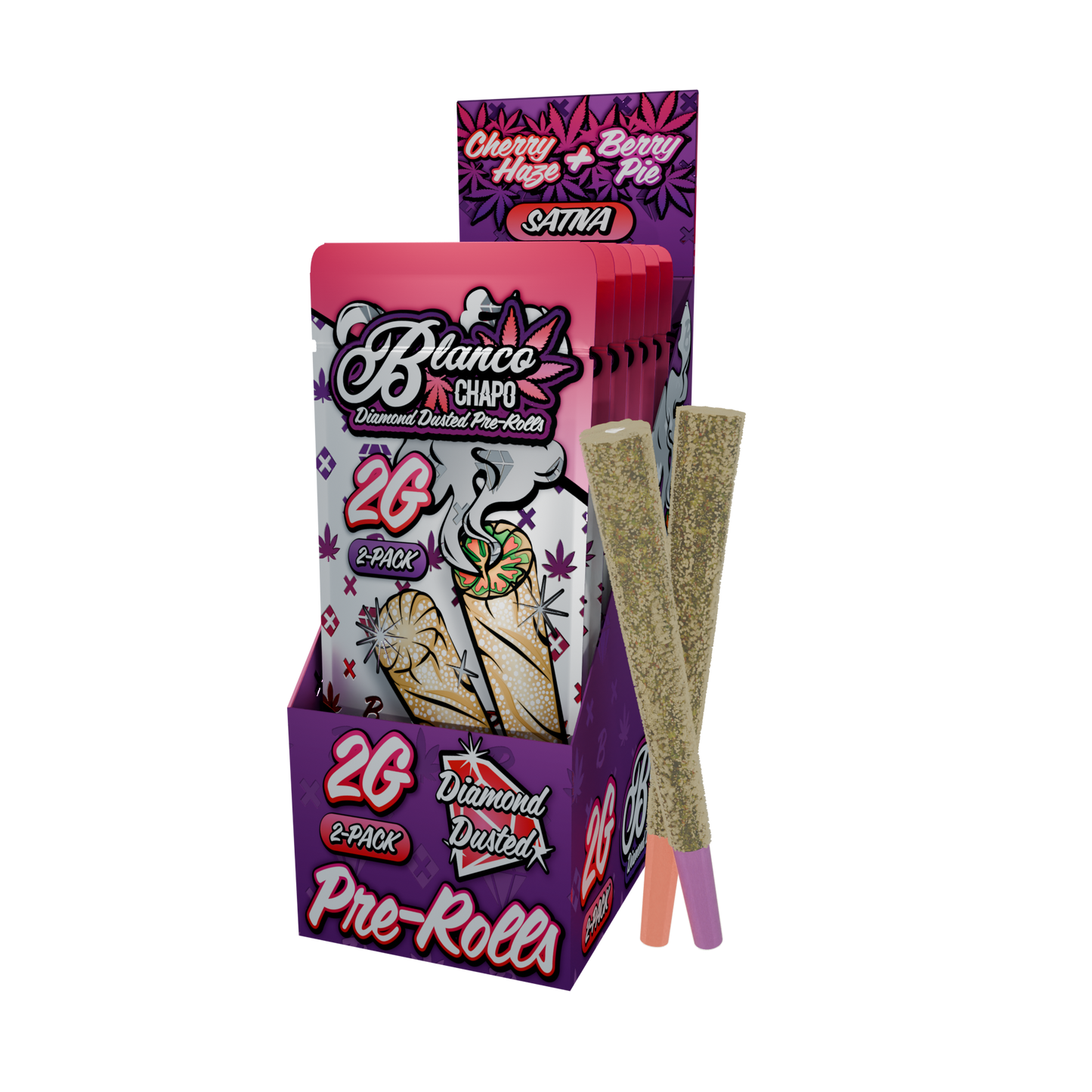 Chapo Blanco Diamond Dusted THC-A Prerolls 2g 2ct (6/pack) [DROPSHIP]