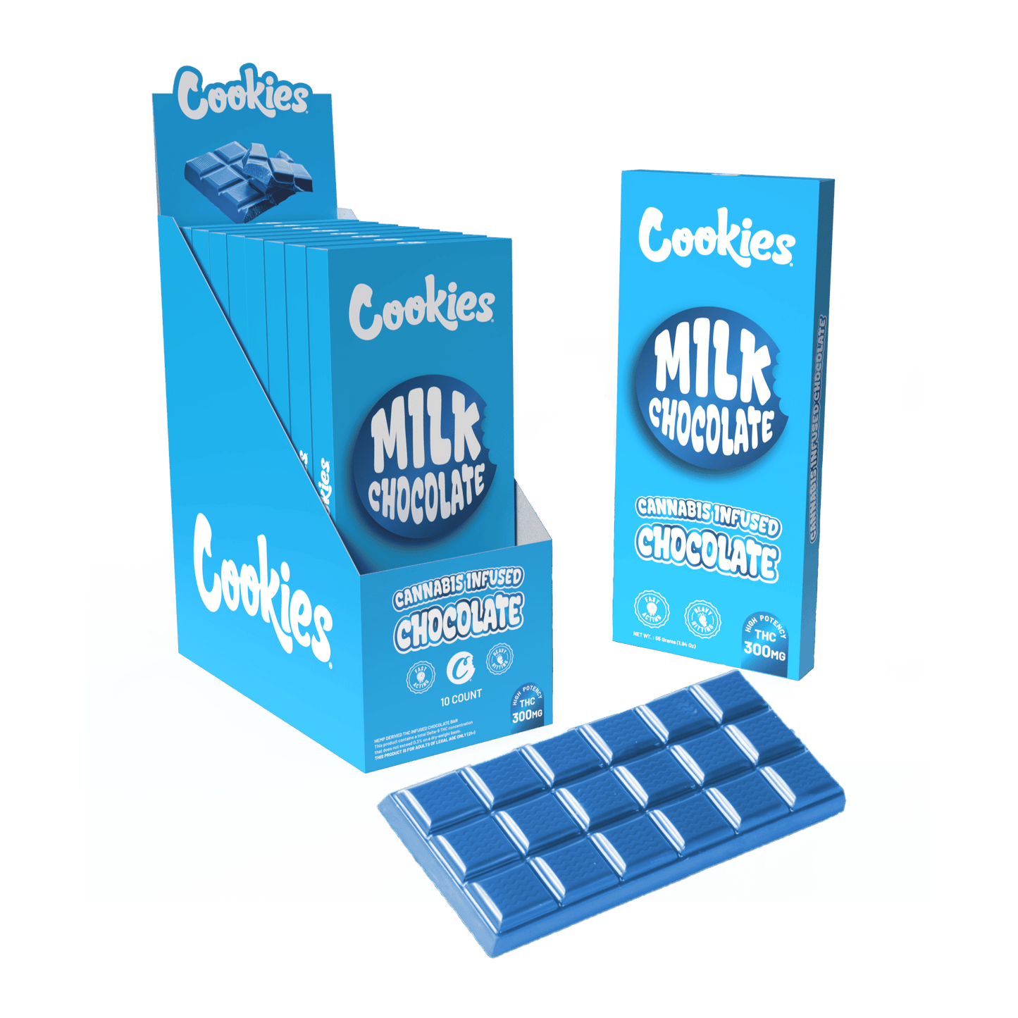 Cookies Chocolate Bar 300mg (10/pack)