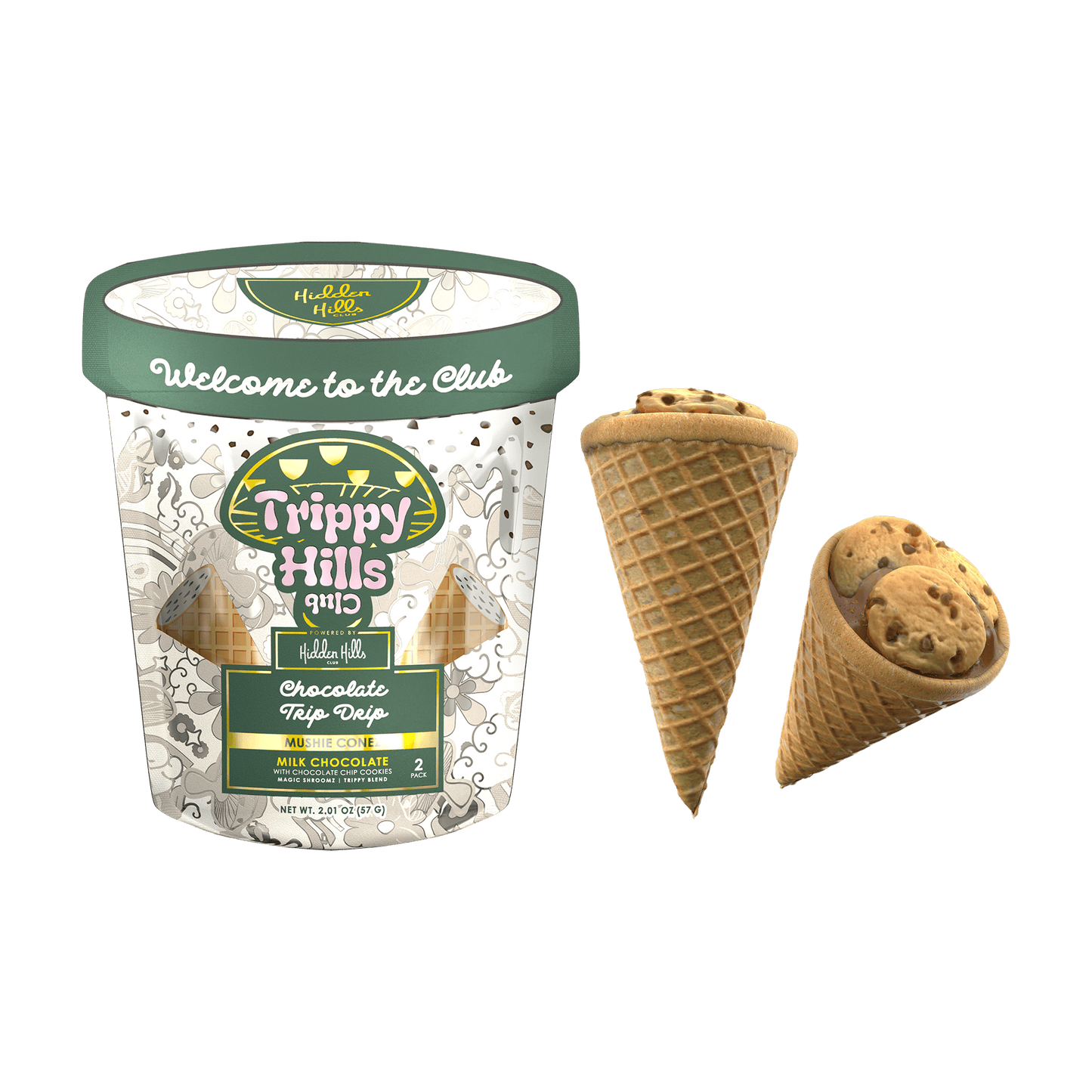 Hidden Hills Trippy Mushie Conez 2ct (5/pack)