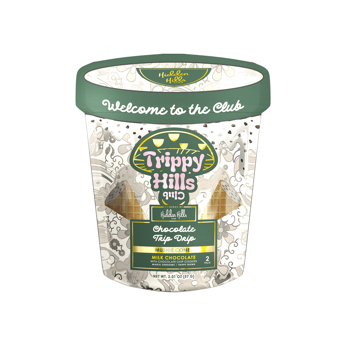 Hidden Hills Trippy Mushie Conez 2ct (5/pack)