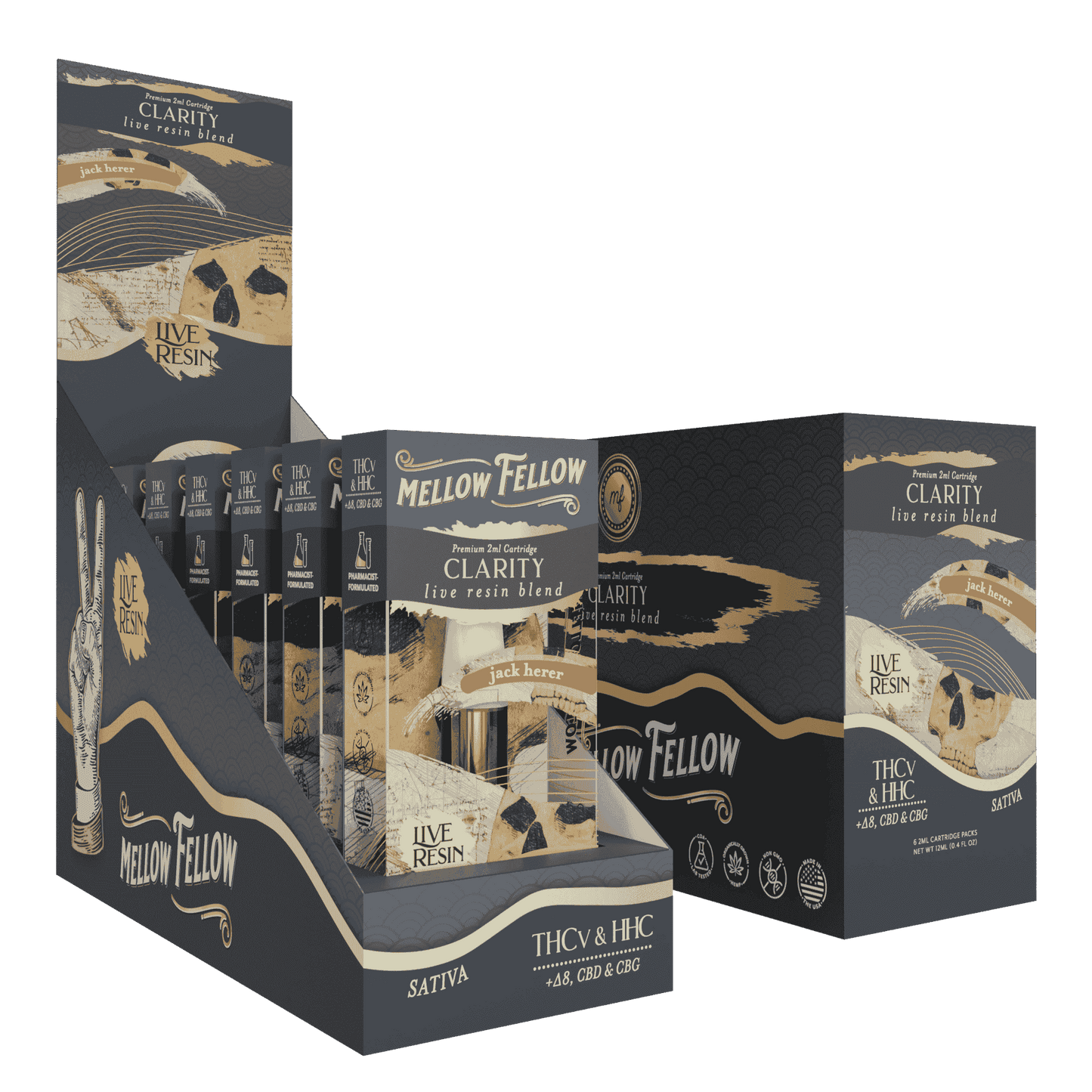 Mellow Fellow Live Resin Cartridge 2g (6/pack) [DROPSHIP]