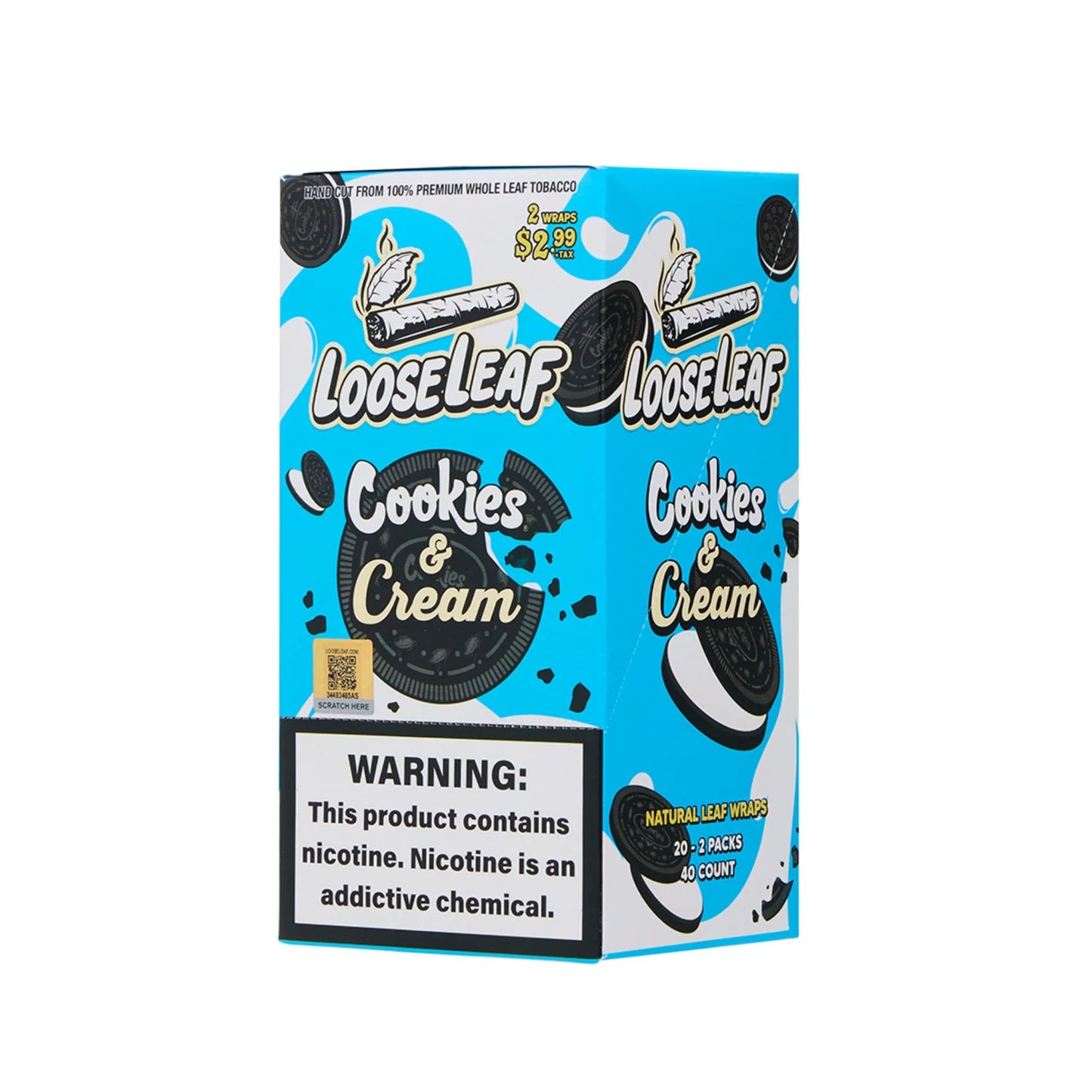 Looseleaf $2.99 Pre Priced Tobacco Wraps 2ct (20/pack)
