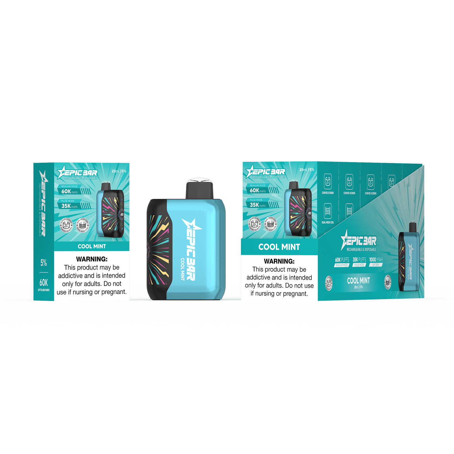 Epic Bar 60K Metatine Disposable 25mL 50mg (5/pack) [DROPSHIP]